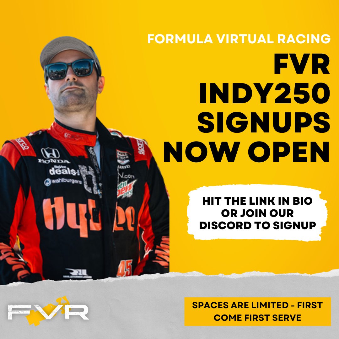 𝗧𝗛𝗘 𝗚𝗥𝗘𝗔𝗧𝗘𝗦𝗧 𝗦𝗣𝗘𝗖𝗧𝗔𝗖𝗟𝗘 𝗜𝗡 𝗥𝗔𝗖𝗜𝗡𝗚 𝗥𝗘𝗧𝗨𝗥𝗡𝗦 𝗧𝗢 𝗙𝗩𝗥!

Date : 17th June 
Game : Project Cars 2 on PS 

Spaces are limited, join our discord to signup! #FVRacing #Indycar