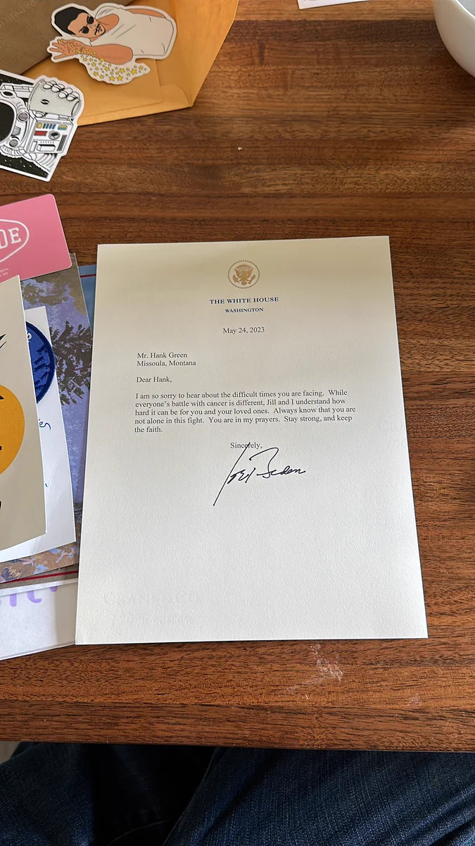 A letter from Joe Biden.