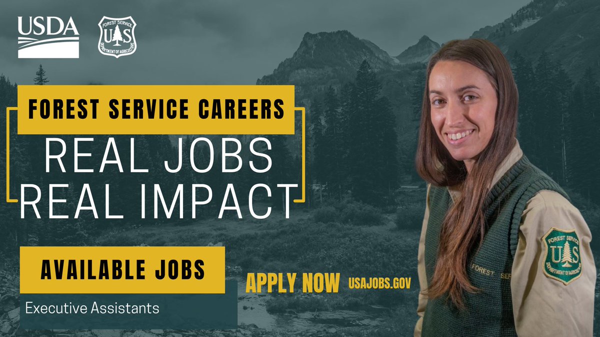 GMUG_NF's tweet photo. Are you ready to begin a rewarding career with the Forest Service?
The #GMUG is hiring an Executive Assistant position in our Delta, CO office. Applications must be submitted online at https://t.co/Ze3bHjGesv.
#Jobs #WorkforNature https://t.co/5G4Suj9CcS