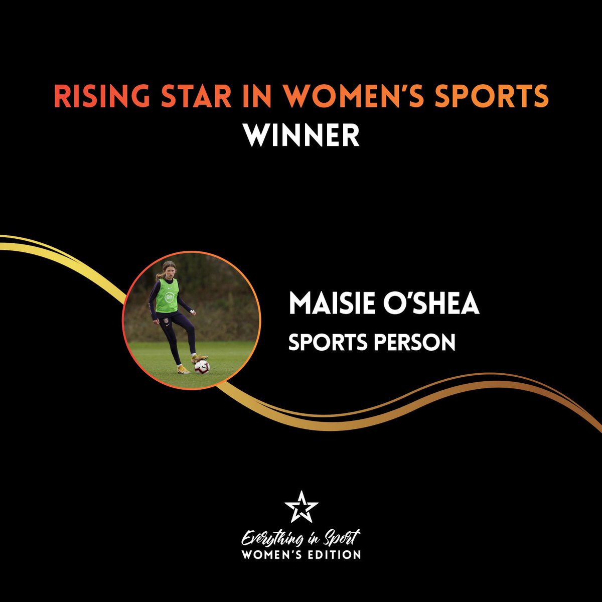 Congratulations to the rising star in women’s sport winner Maide O’Shea. #everythinginsport