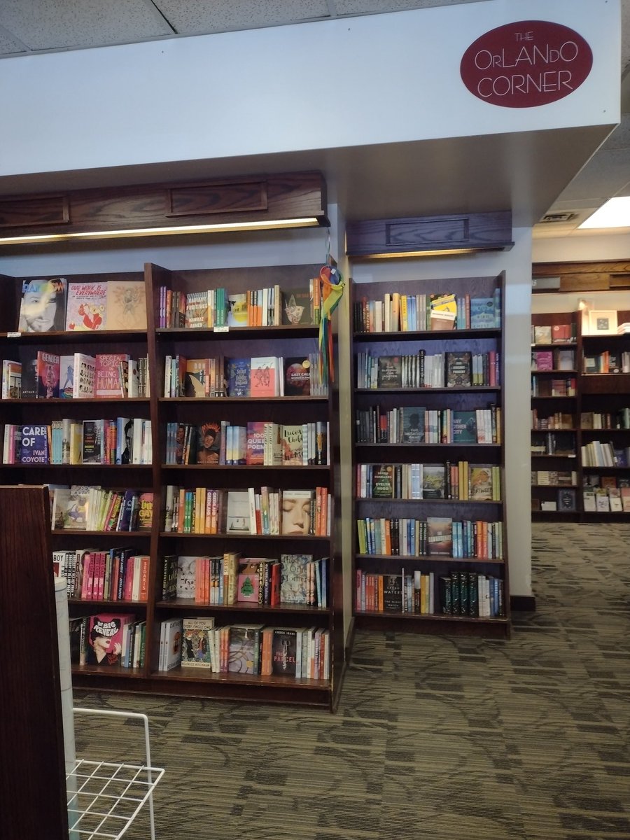 Hey everyone, @AudreysBooks in #dtyeg  has an amazing corner called the Orlando Corner that houses local LGBTQ authors and many others in the rainbow spectrum. Grab yourself a read for Pride Summer #PrideMonth2023