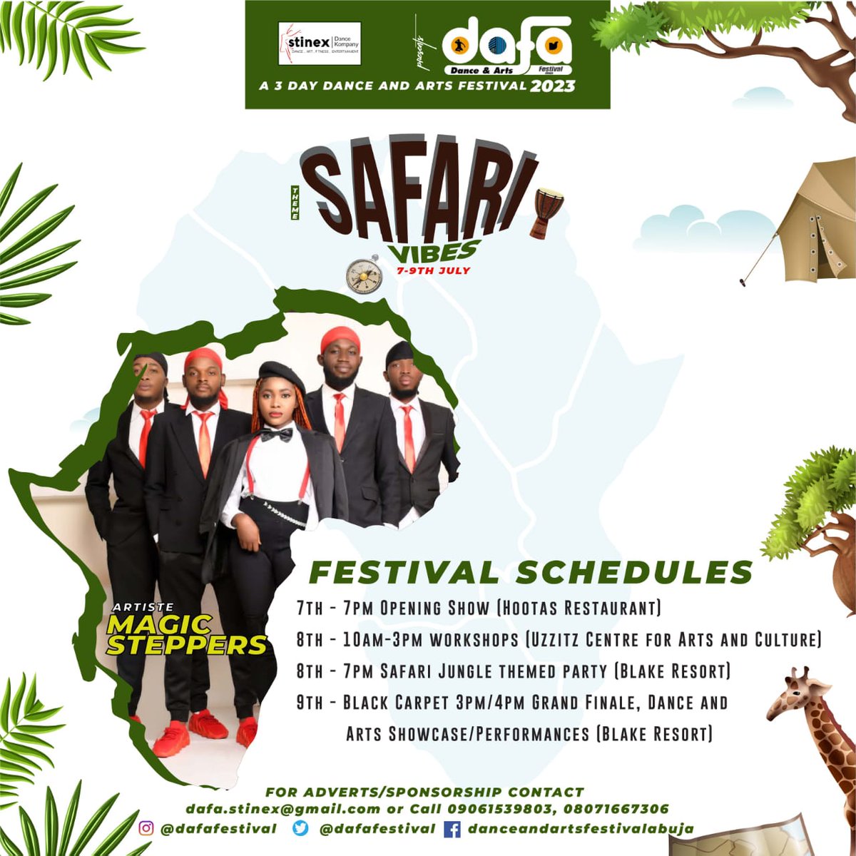 dafafestival's tweet image. Expect electrifying performance from these amazing artistes at DAFA2023
Get your ticket and don't miss a weekend filled with creativity and dance 
#AbujaTwitterCommunity #dafa