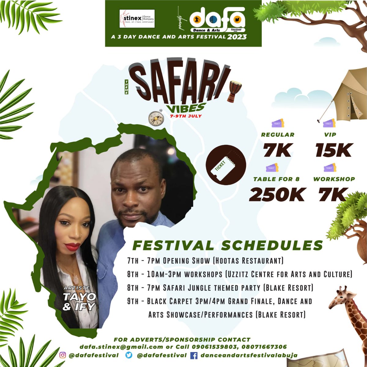 dafafestival's tweet image. Expect electrifying performance from these amazing artistes at DAFA2023
Get your ticket and don't miss a weekend filled with creativity and dance 
#AbujaTwitterCommunity #dafa