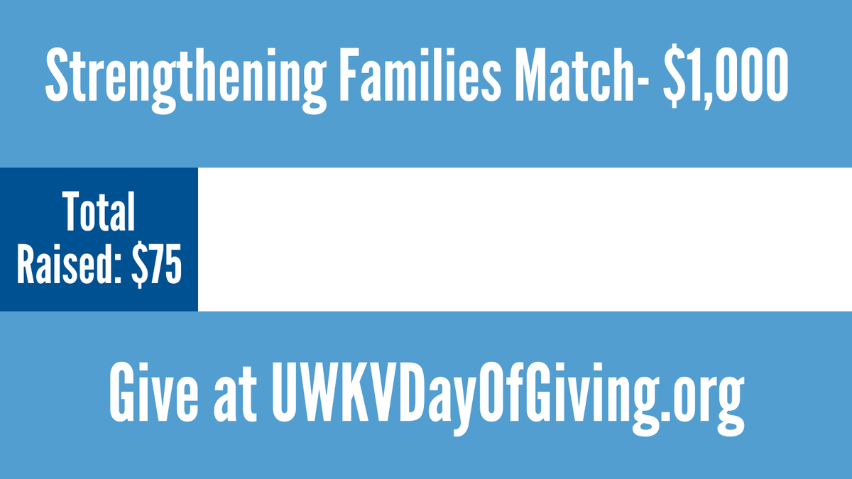 Another outstanding #YOUnitedWay Day of Giving match is our $1,000 Strengthening Families in Douglas County Match. We've raised $75 toward this match. Learn more about this work here: uwkawvalley.org/familystabiliz… Can you meet this match?

Give here: UWKVDayOfGiving.org
