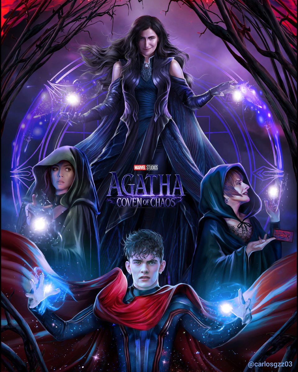 The Coven of Chaos is Here ! 💜😯

Hope you Enjoy My Concept ART Poster!! Can't Wait for this Series!
#AgathaCovenOfChaos 

#ScarletWitch 
#joelocke #wiccan