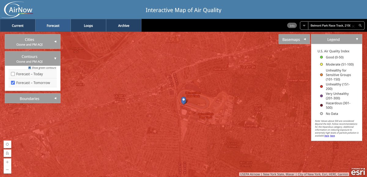 Bryan Langlois, DVM on Twitter "EPA website forecast of AQI over
