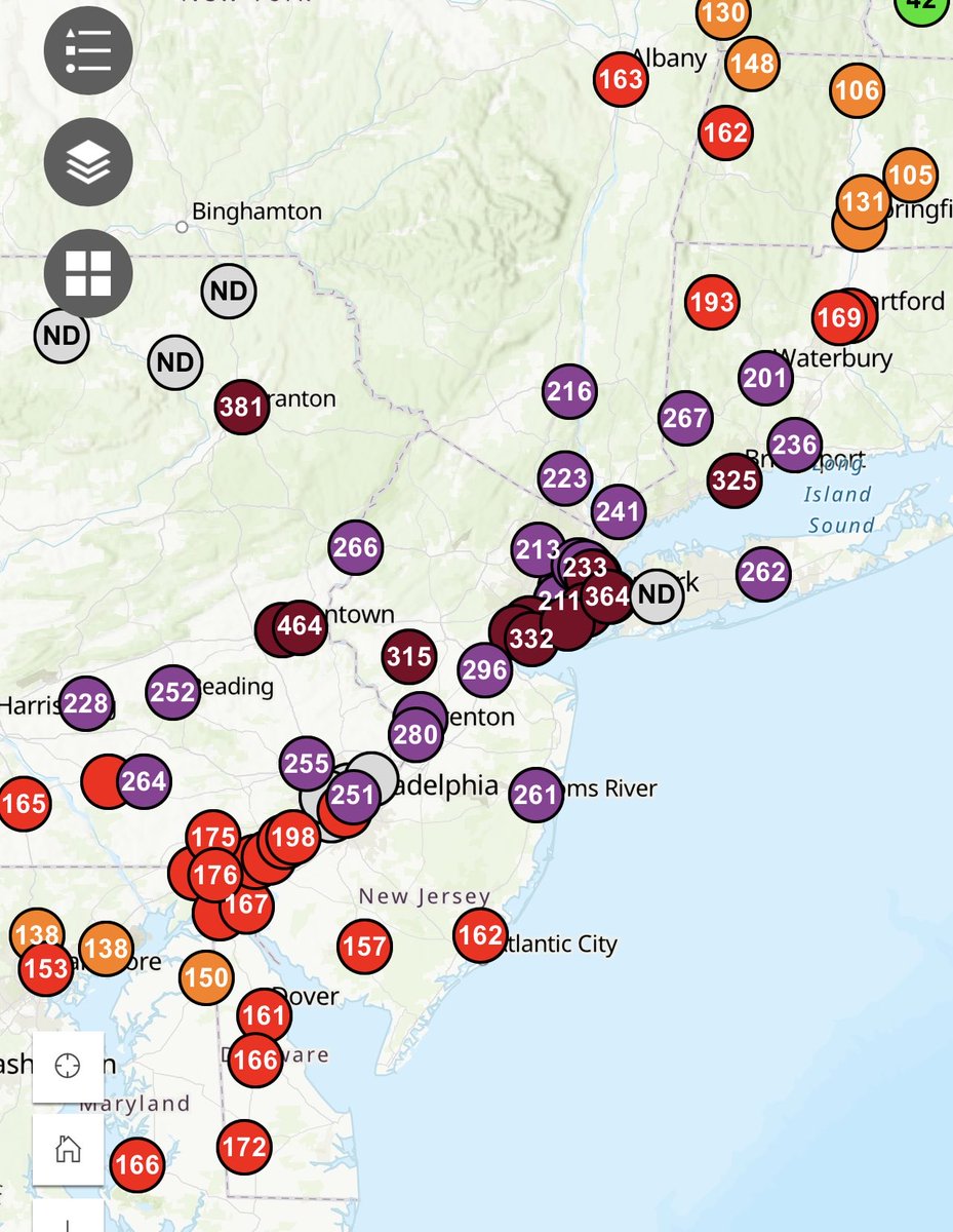 Bill Karins 💧 on Twitter "464 AQI in Allentown, PA is the highest of