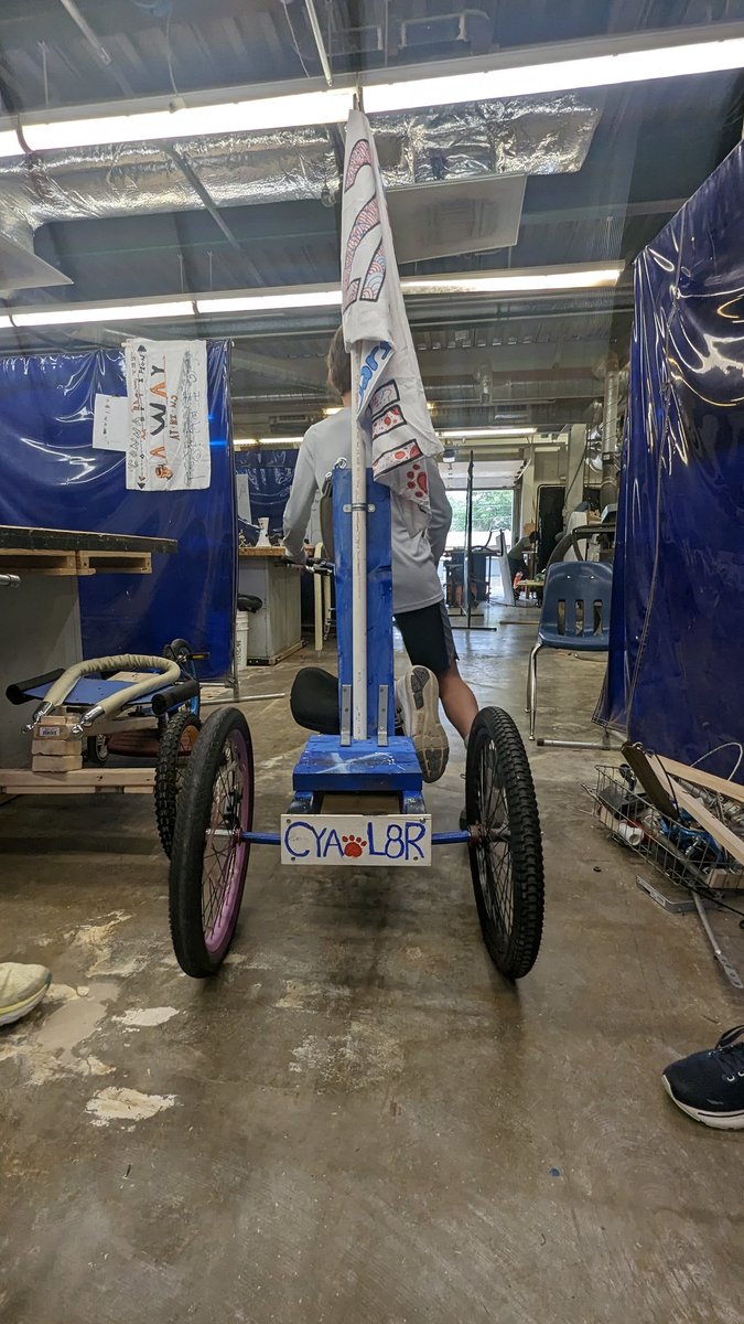 IronsCougars's tweet image. Our team worked hard today and got our self powered derby car finished! We will have it inspected in the morning and practice driving it on a track tomorrow! So proud of this group and all the hard work they have done this week! Go Cougars! #CyaL8R #2Fast4U #STEMChallenge23