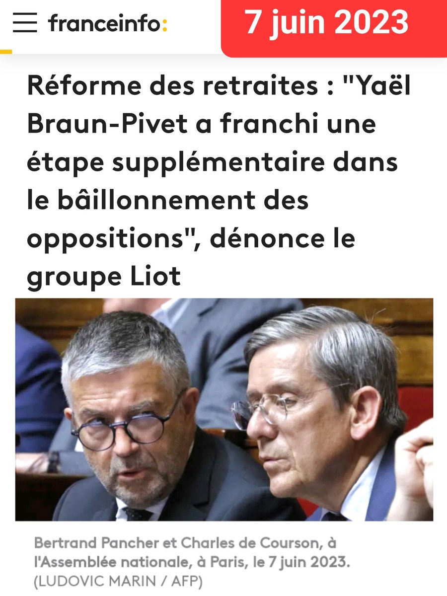 f_asselineau's tweet photo. 🚨LA DICTATURE S'ABAT SUR L'ASSEMBLÉE 
C'est du jamais vu : l'intégralité des 54 amendements déposés par le groupe LIOT ont été jugés irrecevables par Braun-Pivet.
L'opposition doit choisir entre
▪️une motion de censure
▪️la destitution de Macron
▪️faire des «apéros anti-Macron» https://t.co/pjgQF56P68