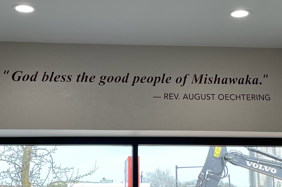 “God bless the good people of Mishawaka.” 
Hear why this quote is overlooking the Mishawaka Historical Museum at the link below or wherever you listen to your podcasts! …nd-the-bend-now-and-then.captivate.fm/episodes
