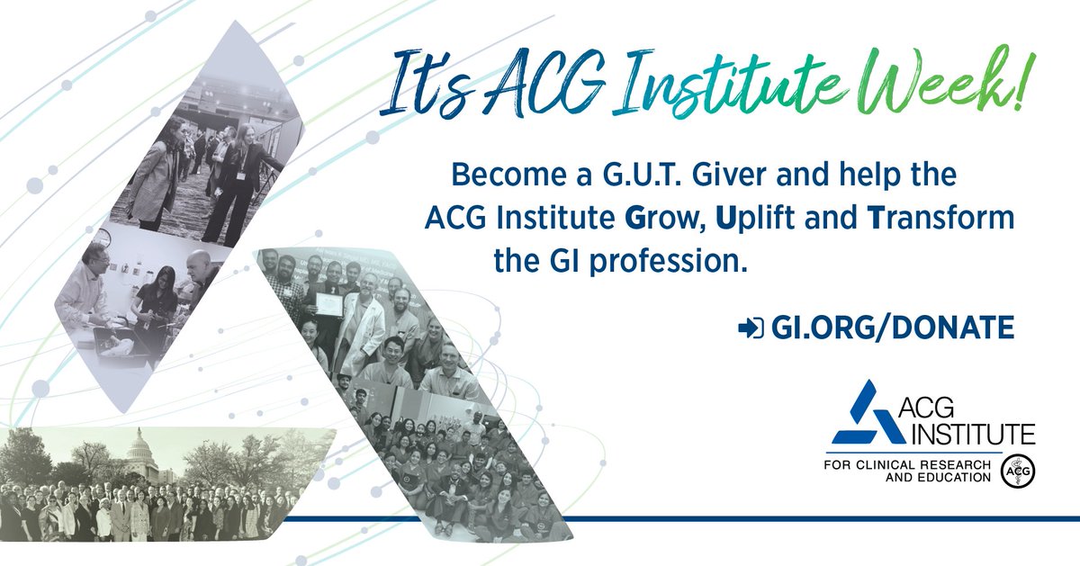 ACG (@amcollegegastro) on Twitter photo The ACG Institute Board & ACG Board of Trustees pledged 100% charitable participation in #ACGInstituteWeek to support programs to advance GI research, education, leadership & health equity.
Will you join them and become a G.U.T. Giver?
➡️gi.org/donate
<a href="/NeenaSAbrahamMD/">Neena S Abraham MD MACG FASGE AGAF</a> The ACG Institute Board & ACG Board of Trustees pledged 100% charitable participation in #ACGInstituteWeek to support programs to advance GI research, education, leadership & health equity.
Will you join them and become a G.U.T. Giver?
➡️gi.org/donate
<a href="/NeenaSAbrahamMD/">Neena S Abraham MD MACG FASGE AGAF</a>