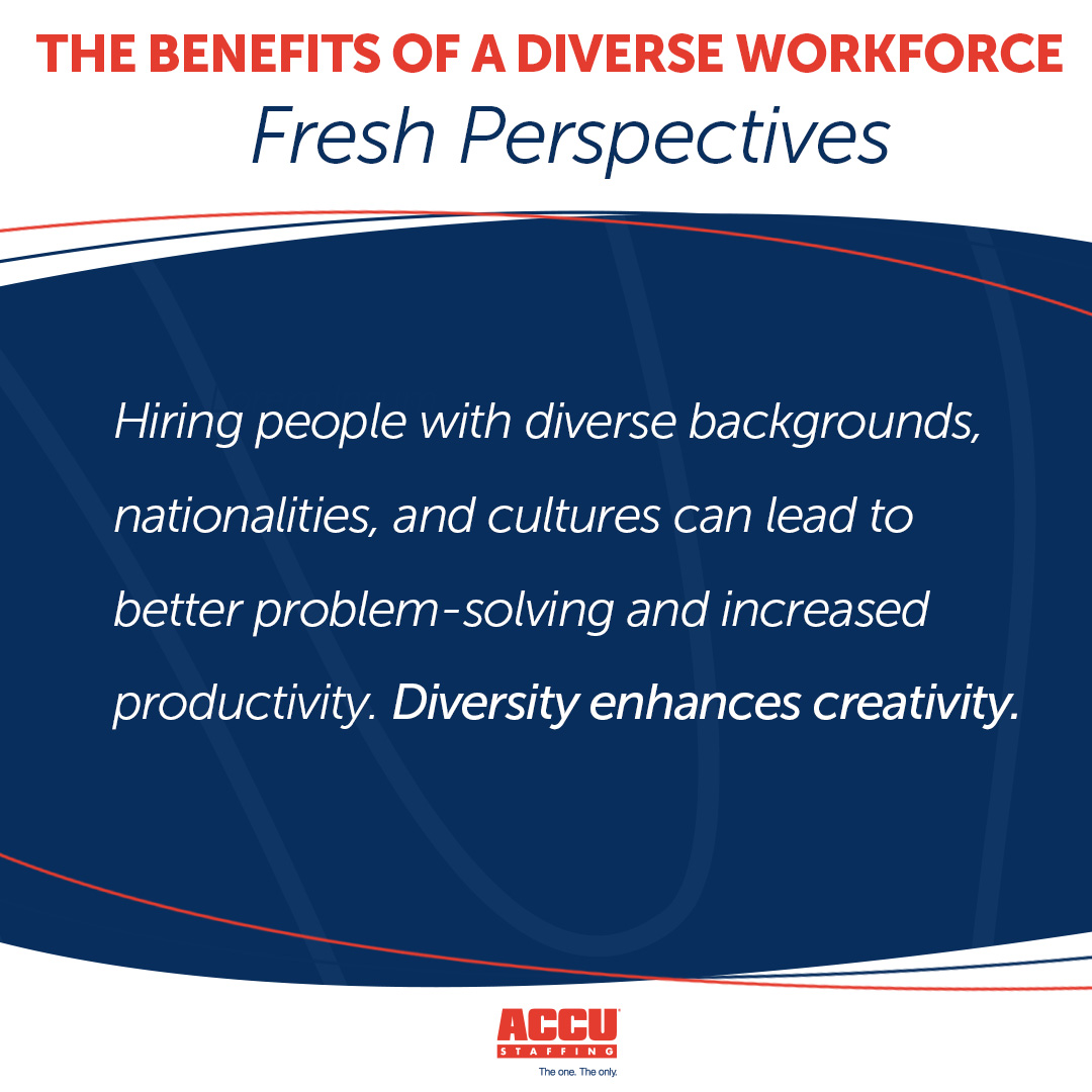 Studies have shown that intentionally forming a diverse workforce brings countless benefits to corporations, including fresh perspectives and newfound creativity. #DiversityInTheWorkplace #CreatingOpportunities