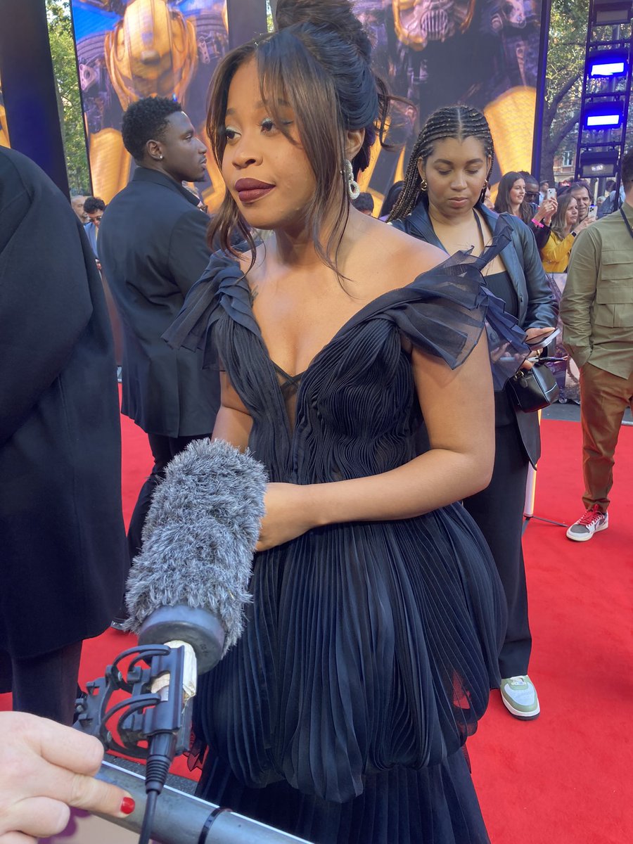 Dominique Fishback - stunning in Marchesa. Transformers: Rise of the Beasts premiere in London.