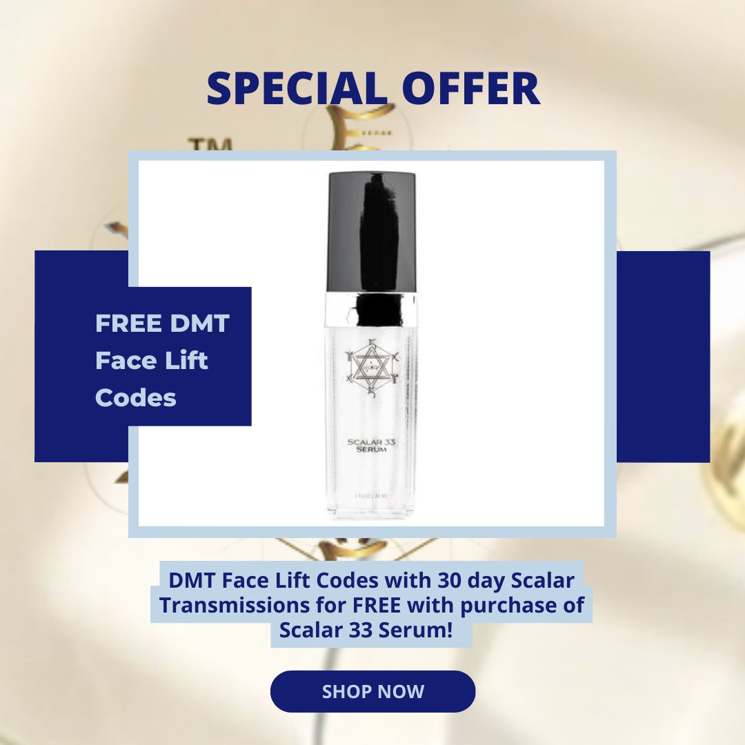 Activate_Evo's tweet photo. Buy the Scalar 33 Serum and get the DMT Face Lift Codes with 30 day Scalar Transmissions for FREE! #special #sale #consciousskincare #skincare #skincareroutine  
Link to free gift below, will be added to your purchase of Scalar 33 Serum within 24 hours 
https://t.co/YmUOcOw4d2 https://t.co/bRuFWlyQy8