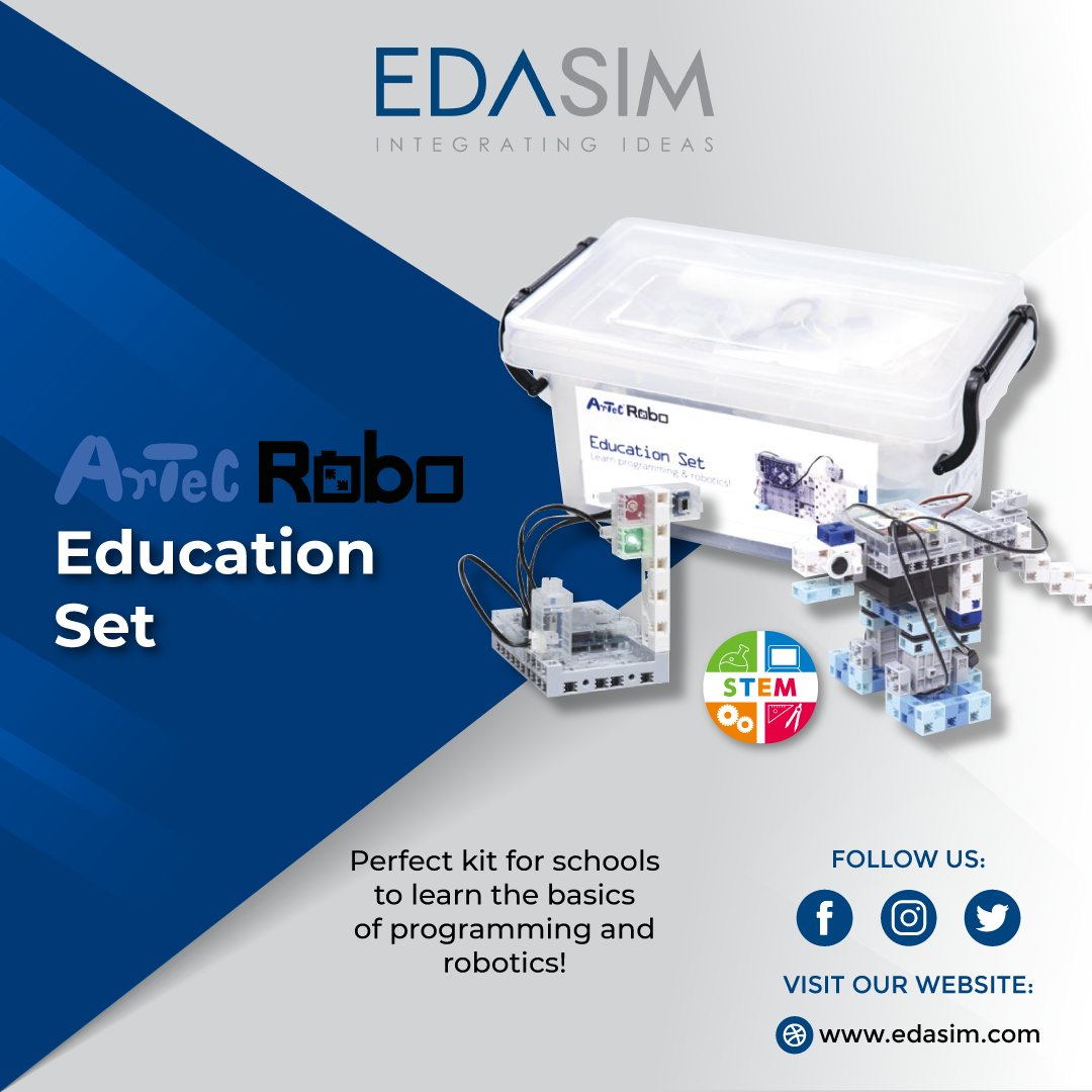 EdasimLlc's tweet photo. The #ArtecRobo #Education Set includes 4 textbooks with detailed instructions to make 4 innovative projects. Isn't it extraordinary? To know more, visit https://t.co/A8CyM0K5ix #stemeducation #primaryschool #course #robotics #iconprogramming #motors #sensors #LED #studuino #diy https://t.co/Rwb4OQIpNC