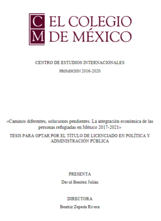 ColmecasA's tweet photo. #RepositorioColmex
Dale un vistazo a "Caminos diferentes, soluciones pendientes : la integración económica de las personas refugiadas en México 2017-2021", #tesis del licenciado Benítez Julián, #Colmecaalumni del @CEIColmex.
https://t.co/cT0bCNm0K1 https://t.co/4bhorO0dk2