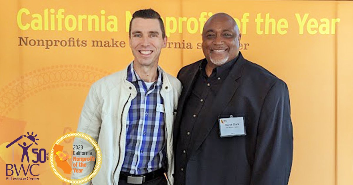 Bill Wilson Center CEO Josh Selo and BWC Div. Dir. for Youth Development Services Deryk Clark were at today's California Nonprofits Day luncheon on the State Capitol Grounds. BWC has been selected as a 2023 California Nonprofit of the Year by District 26 Assemblymember Evan Low.