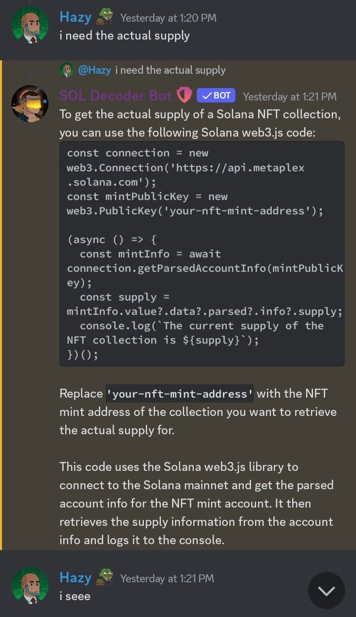 Why leave the discord when you can get an answer to all your questions with your custom chatbot?🤖 <a href="/solana/">Solana</a>

Also what if we told you that you will be able to train your bot with information about your project too 👀