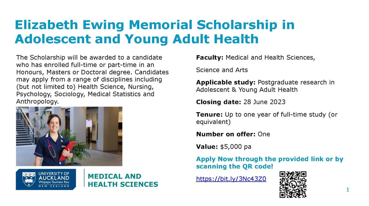 💥 SCHOLARSHIP OPPORTUNITY 💥

Amazing scholarship opportunity available in Adolescent and Young Adult Health! $5,000 pa. Check out the flyer for more information and spread the word 🙌🏽

Closing date 28th June 2023.

#Scholarship #aya