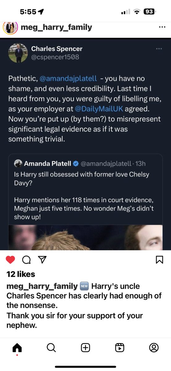 @amandajplatell Here's Charles Spencer defending his nephew.  You are so disgraceful and you're not a journalist you're a #HateForHireJournalist #HateForHireHacks and part of the #ToxicBritishPress #ToxicBritishMedia