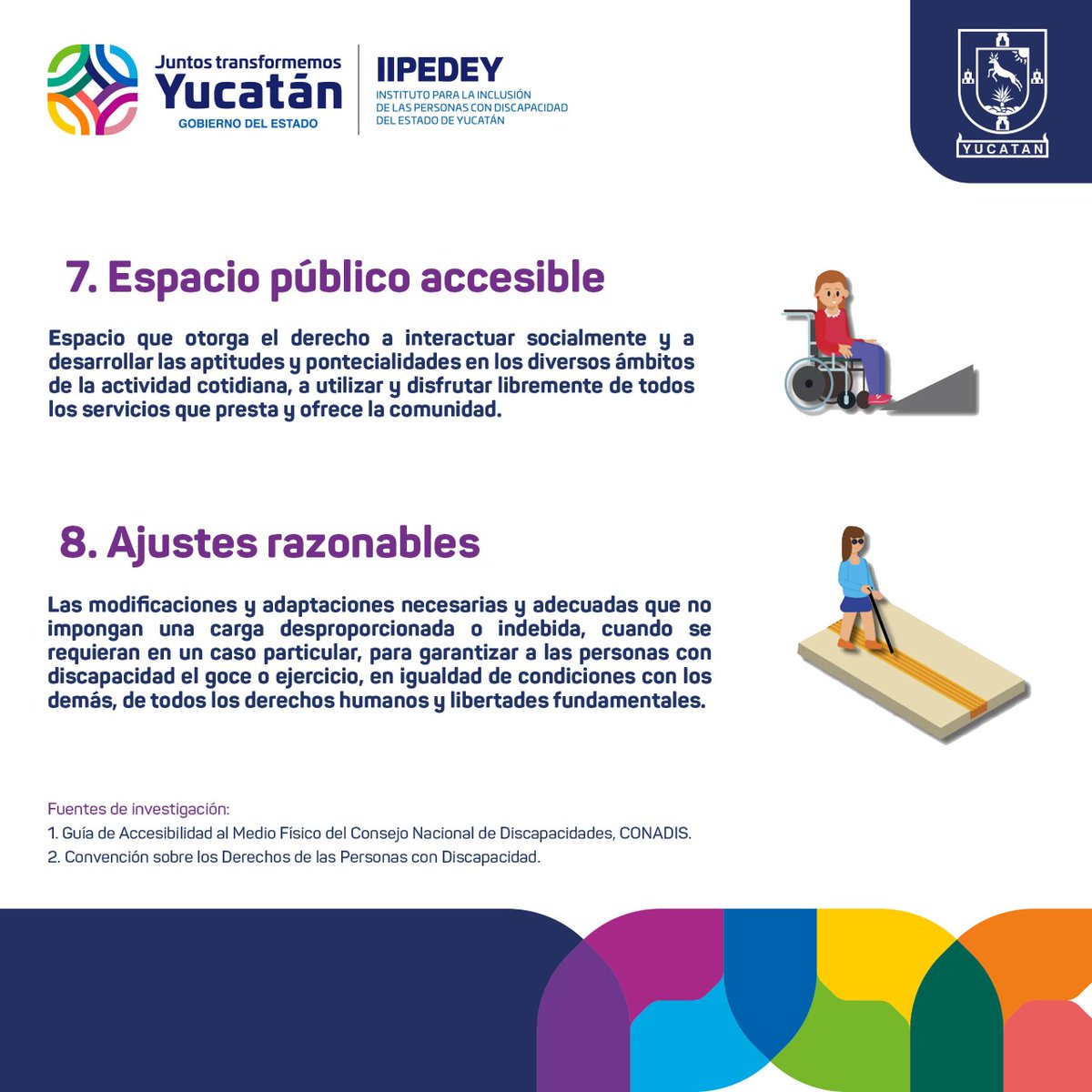 IIPEDEY's tweet photo. Las personas con discapacidad tienen el derecho a participar plenamente y en igualdad de condiciones en la sociedad.
Te compartimos algunos conceptos básicos sobre accesibilidad para que conozcas y pongas en práctica.
#IIPEDEY #InclusiónPcDYucatán https://t.co/5oPMXg2rU0