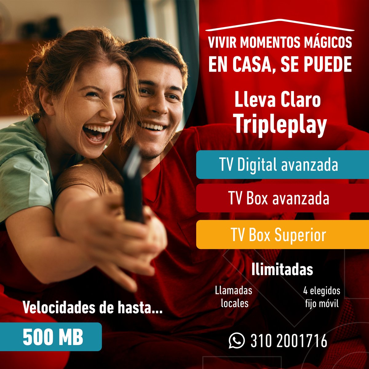 Vivir momentos Mágicos en casa se puede, Lleva Tripleplay Claro, con TV Avanzada llamadas locales ilimitadas, y mucho más 🎉Contáctanos: 310 2001716 icell.com.co #television #tvbox #tv #clarohogar #llamadafijoomovil #claro