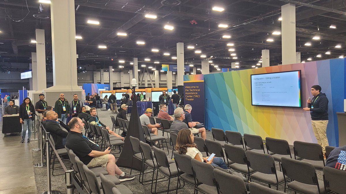 CiscoLiveTAC's tweet photo. Webex Calling PRESENTING NOW!! #CISCOLIVE #LETSGOOO #CX#CISCOTAC #CISCOCX #CISCOTAC https://t.co/cjcbc3rGec
