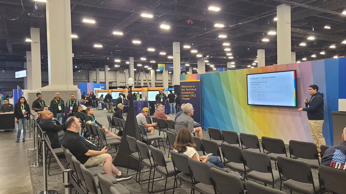 CiscoLiveTAC's tweet photo. Webex Calling PRESENTING NOW!! #CISCOLIVE #LETSGOOO #CX#CISCOTAC #CISCOCX #CISCOTAC https://t.co/cjcbc3rGec