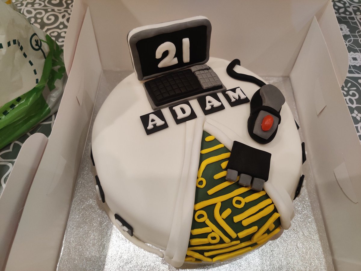 KernaghanTim's tweet image. Big massive thanks to sue in work for making Adams 21 birthday cake it looks amazing