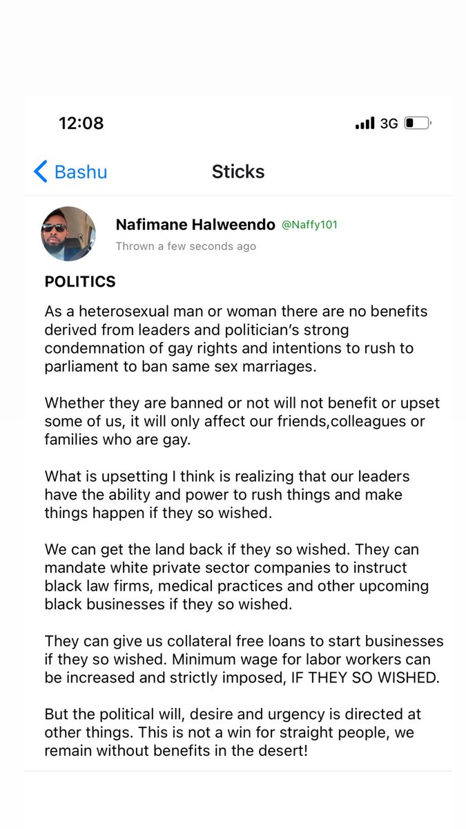 Naffy101's tweet photo. We actually don’t win anything as heterosexual people, even if you’re homophobic, there is nothing to actually celebrate. We lose either way! The will for change exists but not in our favor! #BashuSticks #Law #Politics https://t.co/jeKsgCofOw