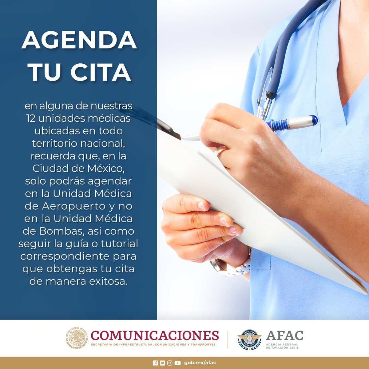 AFAC_mx's tweet photo. Información importante para agendar tu cita para la evaluación médica de aviación.
#AFACmx https://t.co/i4DzCTOgIZ