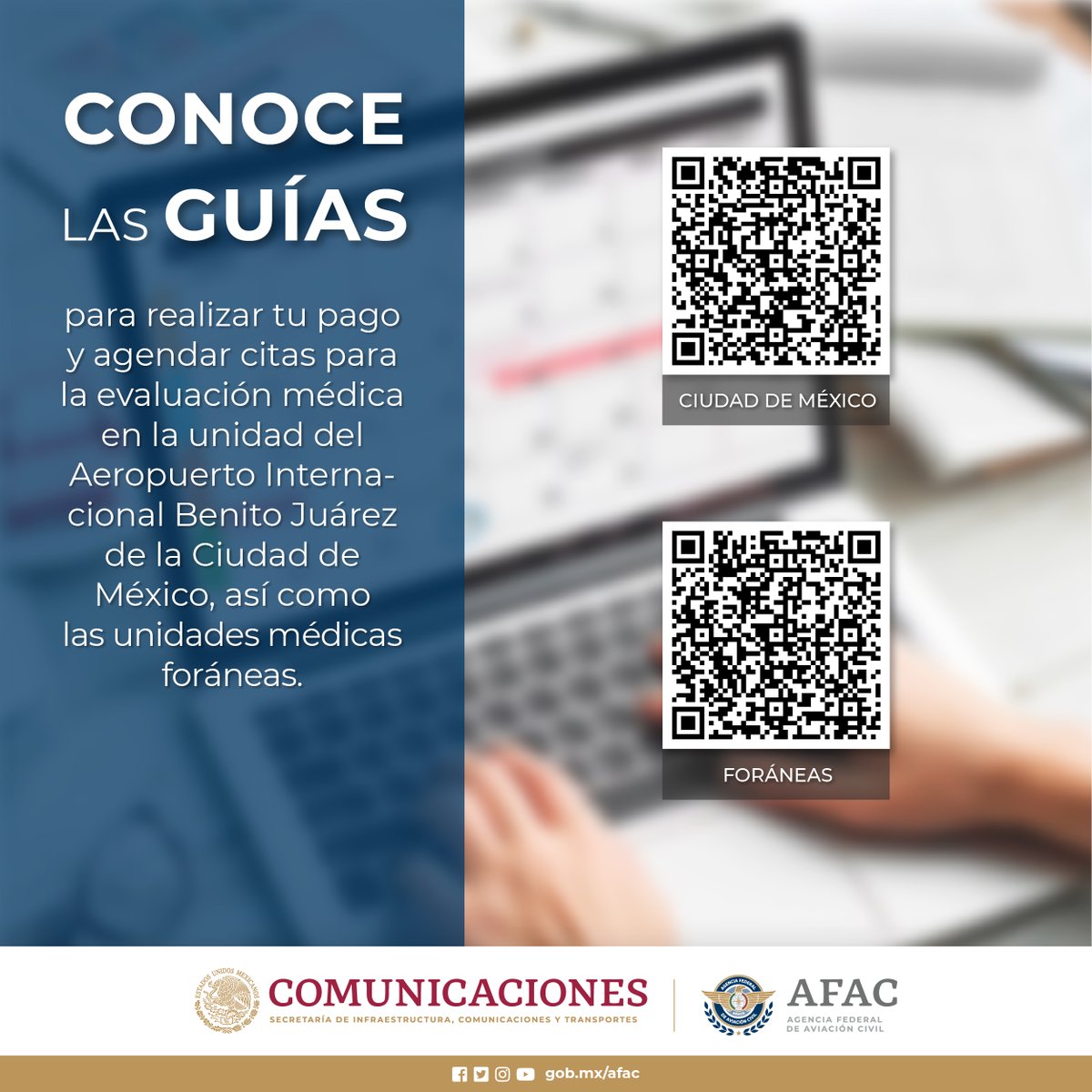 AFAC_mx's tweet photo. Información importante para agendar tu cita para la evaluación médica de aviación.
#AFACmx https://t.co/i4DzCTOgIZ