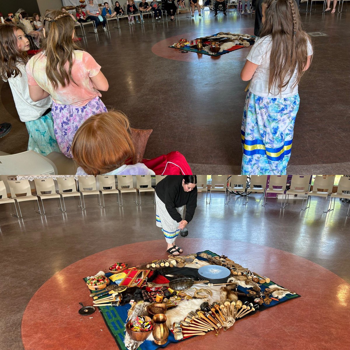 When you think no one is watching, that’s when someone’s watching. My granddaughter Grace Couchie-rainville came to assist with Cultural Mindfulness, when she got up to speak, other little girls in ribbon dresses got behind her.