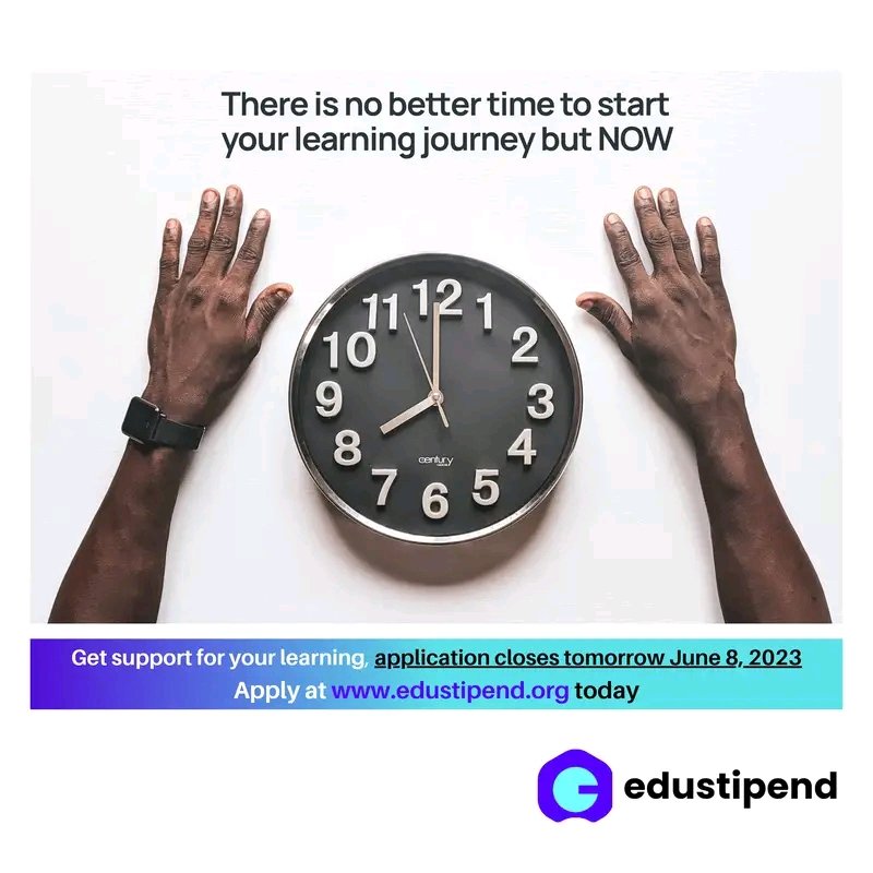 Need learning support? Edustipend got you at heart. The June, 2023 learning support application window is narrowing down to be closed by June 8, 2023. Give yourself a better chance at growth by applying! facebook.com/10006710592966… #Edustipend #learninganddevelopment