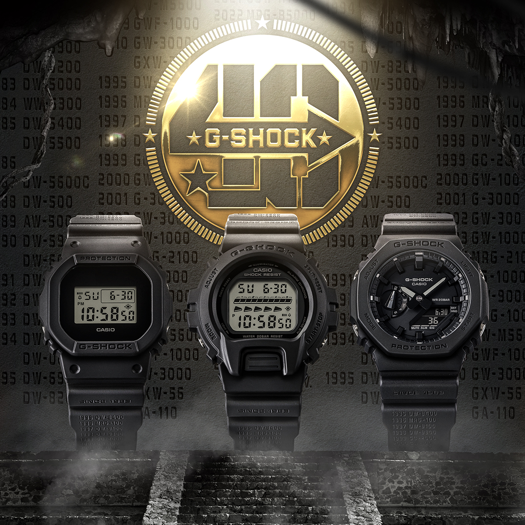 Introducing the REMASTER BLACK collection! These watches memorialize the evolution and milestones of the G-SHOCK brand since its founding. Inspired by stone monuments that stand the test of time and include bands featuring iconic model #s. Available now at Gshock.com