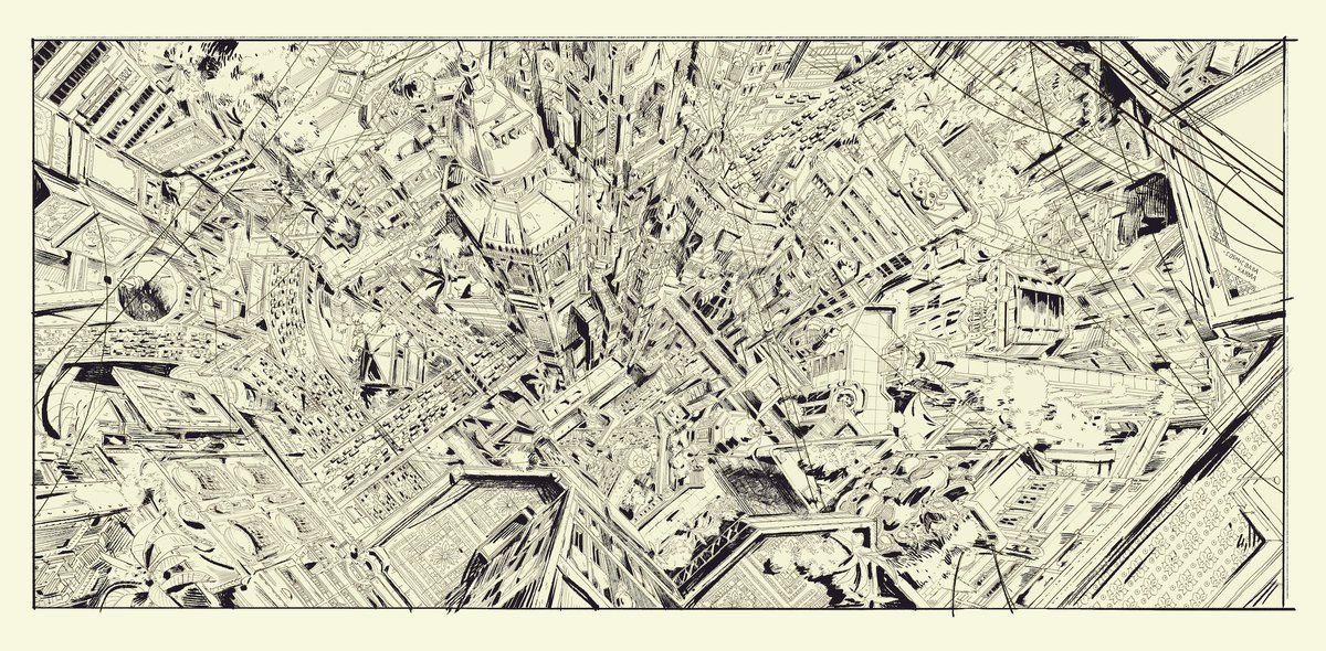 AYMRC's tweet image. Miles Morales falling into India. I didn't use any 3D to block my perspective just went straight into it. Inspiration was Indrajal Comics from the 1960s. It felt like we were honing in on the style of this world.  #AcrossTheSpiderVerse