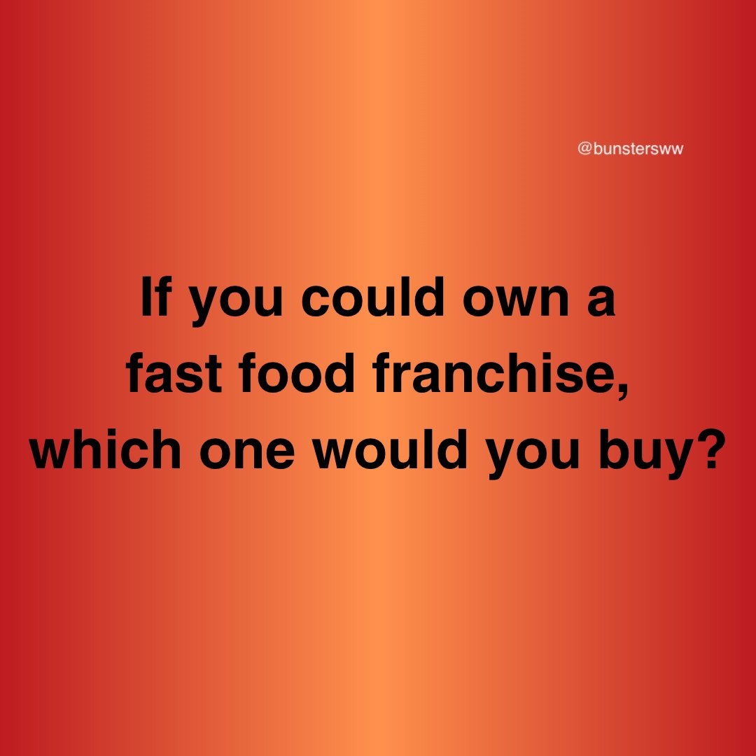 I'll go first - a Guzman and Gomez Mexican franchise. They're the best. 

Which one would you want and why?

#bunsters #daydreaming #bunstersasks
