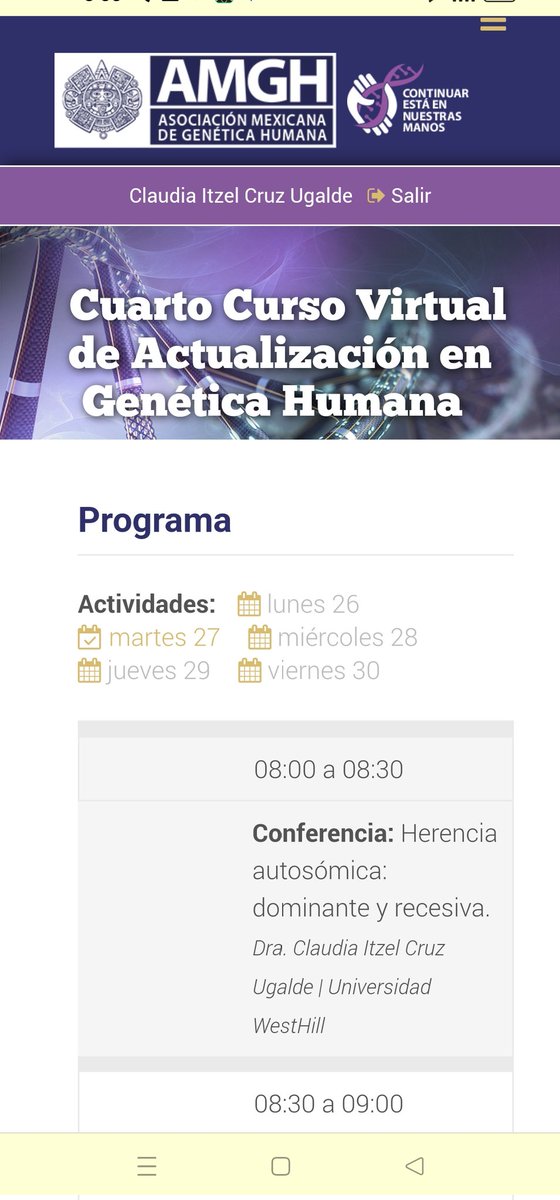 itzel_genetica's tweet photo. Un gusto ser invitada por 2do año consecutivo al "4to curso virtual de actualización en Genética Humana" por la #AMGH
Informes e Inscripciones https://t.co/T5lmIquCUk
Un gusto ser considerada para apoyar en la actualización a colegas Genetistas Médicos y otras especialidades ❤️👩‍⚕️ https://t.co/WYWixRdZZZ