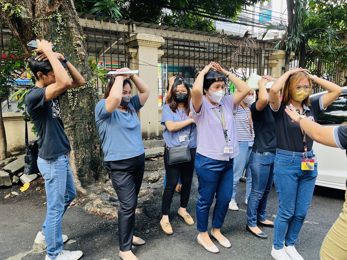 UPCPH's tweet image. ATM: The College of Public Health participates in the conduct of the Quarterly National Simultaneous Earthquake Drill (NSED) today, 08 June 2023.