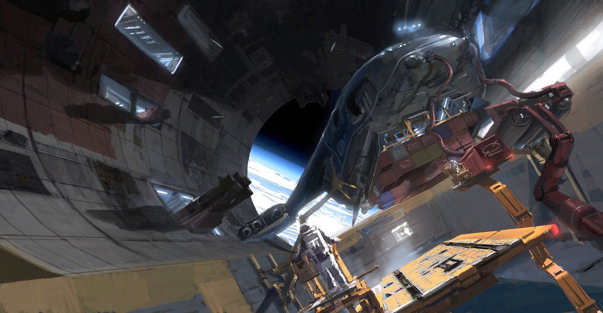 ToughSf's tweet photo. Container unloading in orbit.
Space scene by Pete Amachree.
#space #art 
https://t.co/zDHAOOMPIM https://t.co/PWnvwlCZyL