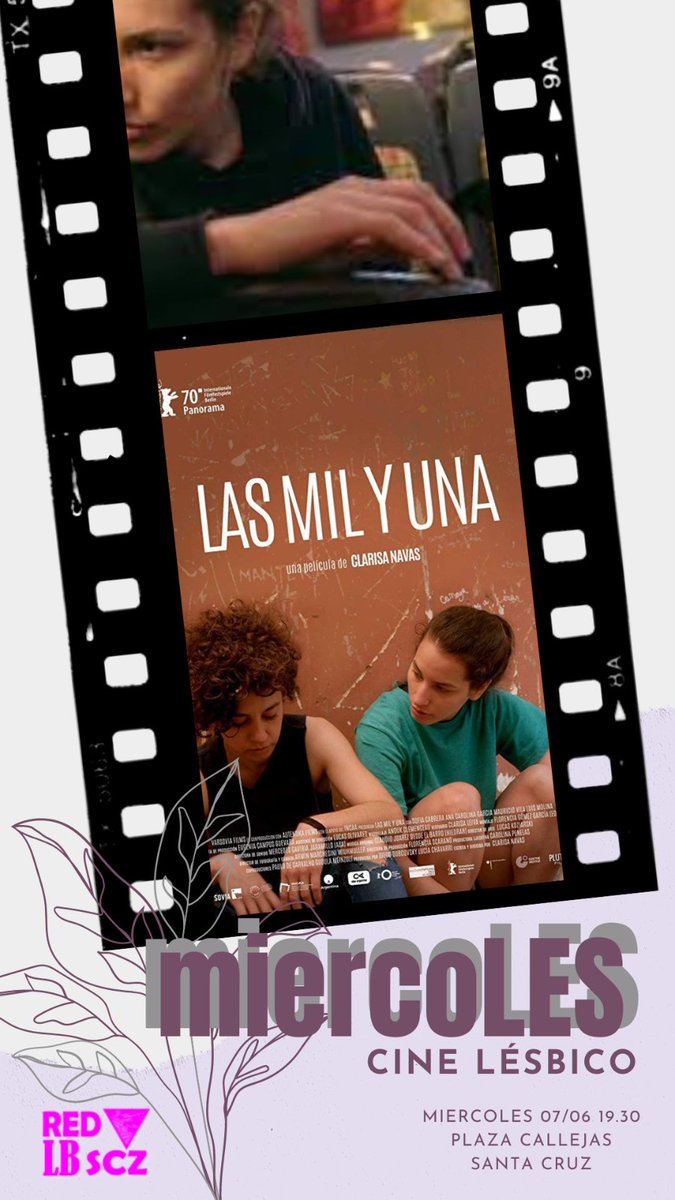 🌈Hoy seguimos con el cine lésbico de los miercoLES, con argentina Las mil y una de Clarisa Navas. Es a las 19.30 en nuestro boliche de la callejas en Santa Cruz. No nos paran!