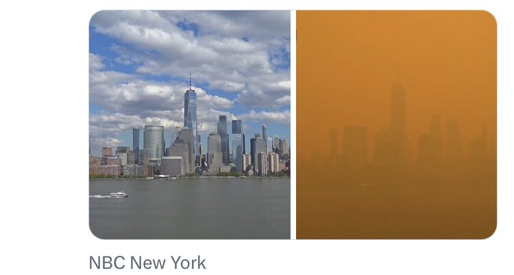 KDayman's tweet photo. 2020/21/22: indoor masks for COVID

2023: outdoor masks for wildfires

#NYC https://t.co/fbERmbjxaB