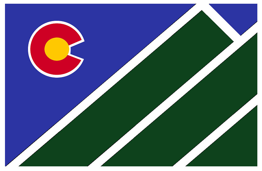 I'm happy to announce that by unanimous vote of the New Castle (Colorado) Town Council tonight, this is our new official town flag. Presenting the New Castle "Hogback Flag." My design, adopted: June 6, 2023.