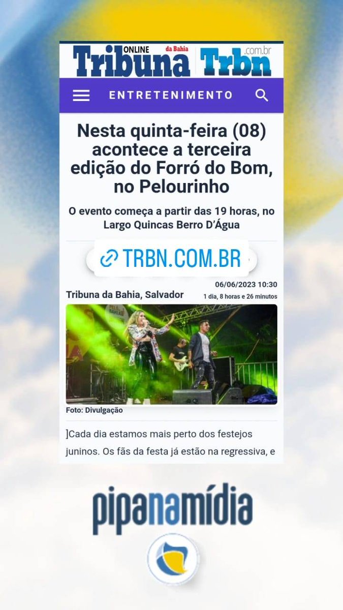 pipacomunicacao's tweet photo. Nesta quinta (08) acontece a terceira edição do Forró do Bom, no Pelourinho
#clipping #pipanamidia #forrodobom #pelourinho #sãojoão #bahia #festejosjuninos #assessoriadeimprensa #pipacomunicação #pipaemação
Leia: https://t.co/hW6r1LHlYR
@sitetrbn https://t.co/8yTQTCsh0q