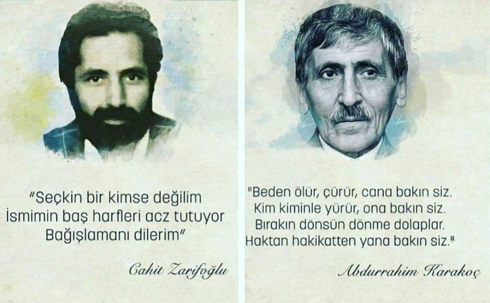 Büyük davanın güçlü kalemleri, edebiyatımızın kıymetli isimleri #AbdurrahimKarakoç ve #CahitZarifoğlu’nu vefatlarının yıldönümünde saygı ve rahmetle anıyorum.