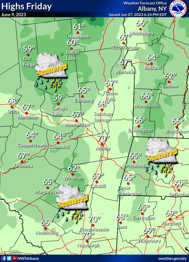 NWS Albany on Twitter "Unsettled weather is expected through the end