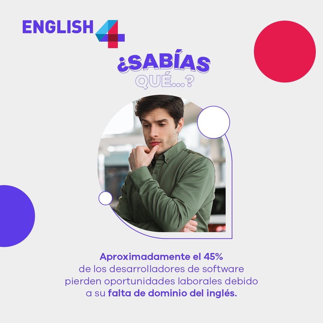 En la industria tech, el inglés es ampliamente utilizado para la documentación, la colaboración en equipos internacionales y las entrevistas técnicas. 
No dominar el idioma puede limitarte a la hora de obtener un empleo.  😥

👉🏽English4.co

 #inglesonline #inglesfacil