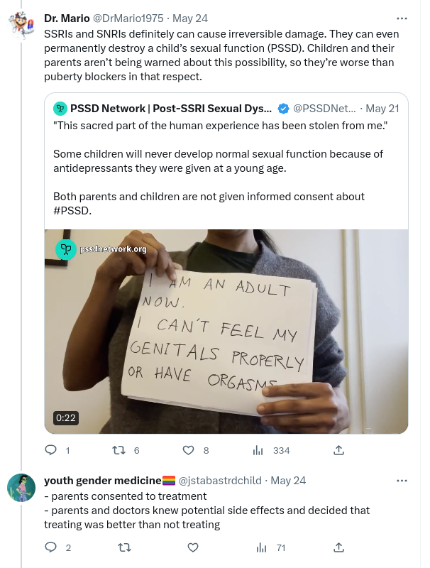 BadPSSDTakes's tweet photo. Yes, her parents definitely consented to a side effect that is not in the labels in the US and that doctors don't know about.

Nobody is at fault here! 🤡 https://t.co/lv6an5HJNm