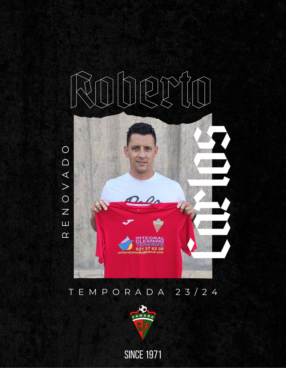 ¡𝐑𝐨𝐛𝐞𝐫𝐭𝐨 𝐂𝐚𝐫𝐥𝐨𝐬 𝐫𝐞𝐧𝐮𝐞𝐯𝐚! 🖊️

🤝 Anunciamos en el día de hoy la renovación por una temporada del mister del primer equipo, 𝗥𝗼𝗯𝗲𝗿𝘁𝗼 𝗖𝗮𝗿𝗹𝗼𝘀 𝗚𝗮𝗿𝗰í𝗮

#FañabéCF #UnPuebloUnEquipo #Temporada2324