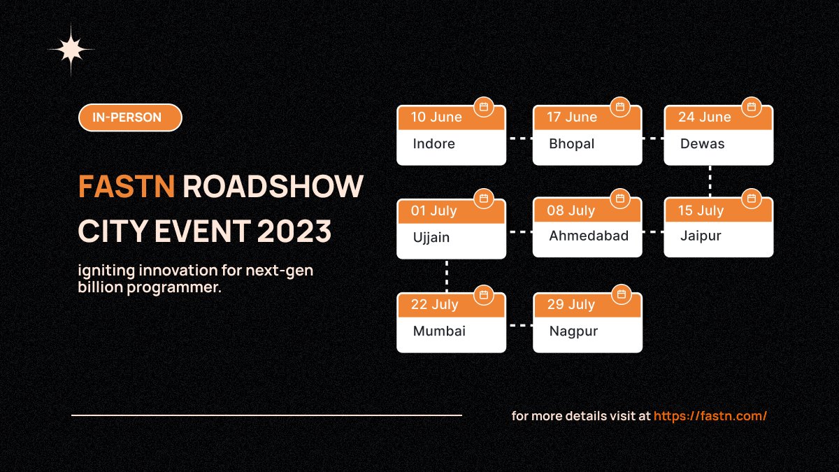 📢Exciting News! 
Join us for the fastn Roadshow, a tech event series showcasing the revolutionary #fastn framework! Devs, designers, and tech enthusiasts, this one's for you! 💻🌟

#fastn #fastnRoadshow #framework